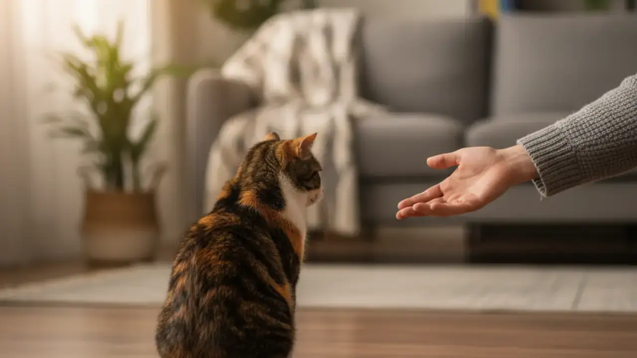 Riscos de ignorar o estresse em gatos: imagem de um gato com expressão de sofrimento, representando problemas de saúde e comportamento como urinários ou agressividade.